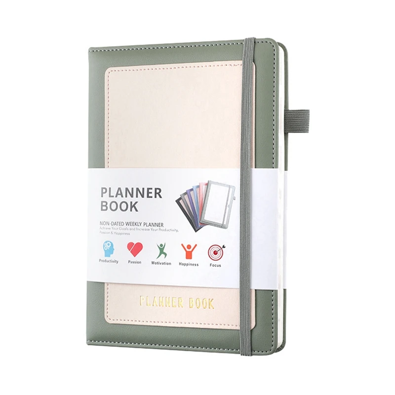 

Week Planner 2024 Notebook With PU Cover , Medium (A5) Hardcover, 5.9X8.4Inch