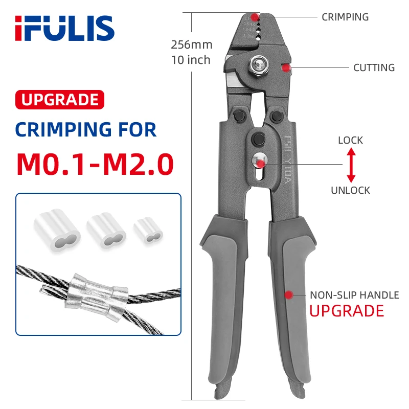 Staaldraad Krimp Vissen Swaging Gereedschapskabel Ferrule Krimpt Tot 2.0Mm Aluminium Buis Dubbele Vat Ferrule Lus Mouw