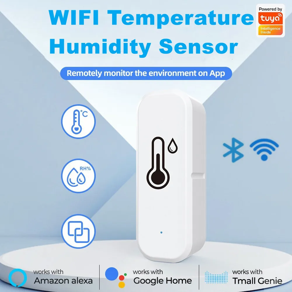 

Tuya Wifi/zigbee Smart Temperature Humidity Sensor Indoor Hygrometer Thermometer Detector Voice Alarm For Alexa Google Home