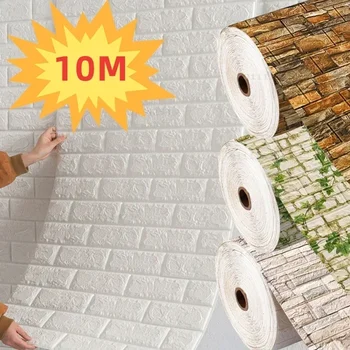 70cmx1/5/10m 3D Carta da parati Decorazione autoadesiva Schiuma antica Carta da parati in mattoni Soggiorno Camera da letto Adesivo da parete 3d impermeabile 1