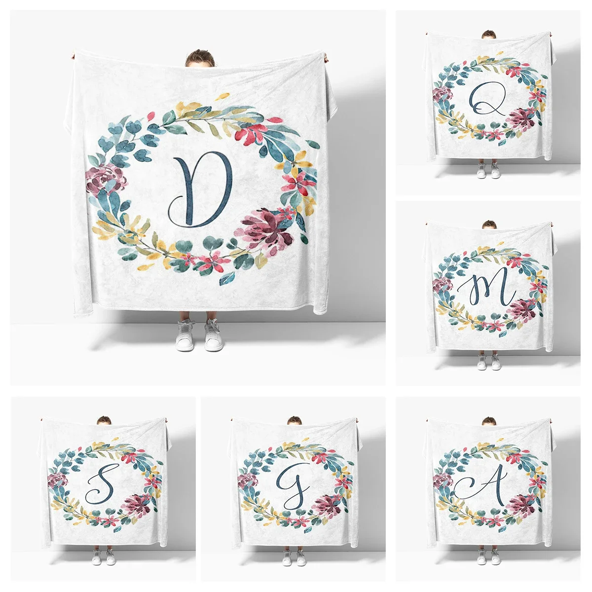 

Home decoration Letter wreath plush Sofa blanket anime Bedspread on the bed anime fluffy soft blankets thick blanket for winter