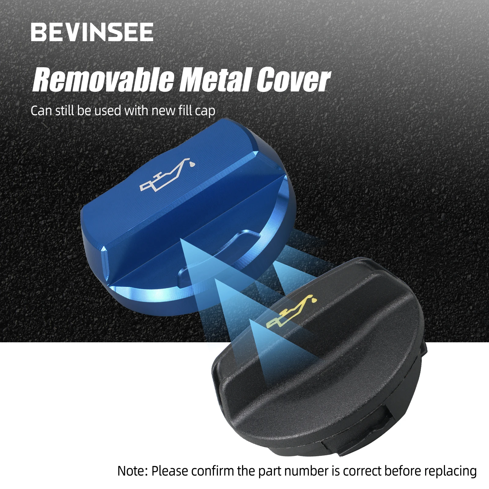 Oil Filler Cap BEVINSEE Aluminum Engine Oil Filler Cap for Audi A1 A3 RS3 Q3 S3 8V, for SEAT Ibiza Leon, Skoda Octavia, Golf MK7/7.5 R