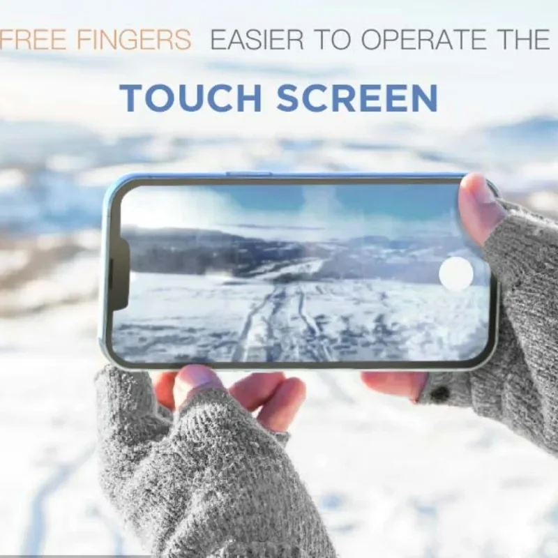 Touchscreen Warm Fingerless Glove Winter Cold Proof Antifreeze Knitted Half Finger Gloves for Cold Outdoor Sports Thermal Mittens fingerless gloves sports gloves half finger gloves warm gloves