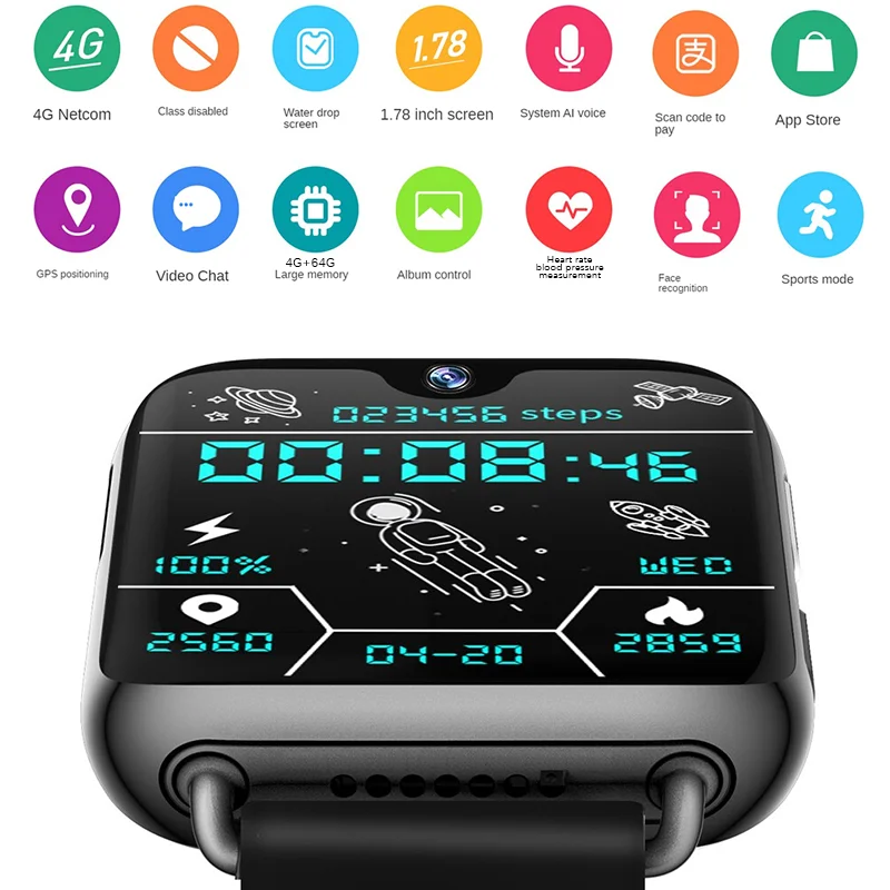 4G AMOLED Ʈ ġ GPS 4 ھ ȵ̵ 1050mAh WIFI 2022 Ʈ  ð 1.78 ġ HD Ʈ ġ 64G 5MP  ī޶