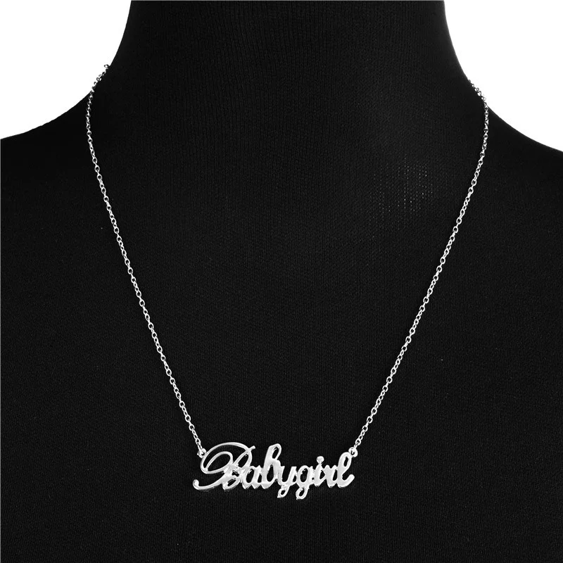 

Europe/US Fashion Babygirl Letter Pendant Lovely English Word Necklace Gift For Mom/Girlfriend Party Jewelry