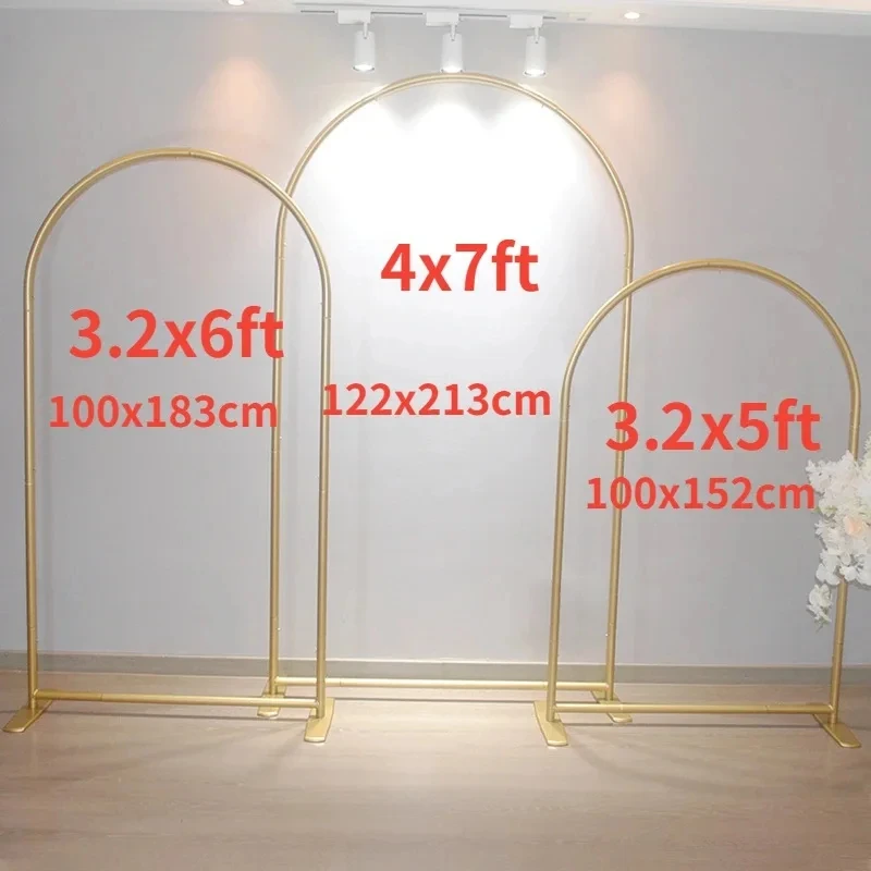 Gold Wedding Backdrop Stand, Flower Stand, Photography Backdrop, Event Party Decoration, Balloon Arch, 3 Pack