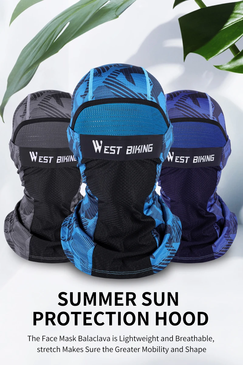 WEST BIKING Radfahren Kopfbedeckung Eis Seide Atmungsaktive Outdoor-Sport Vollgesichtsmaske Anti-UV Sonnenschutz Fahrradkappe Fahrradhelm Liner – Detail 1