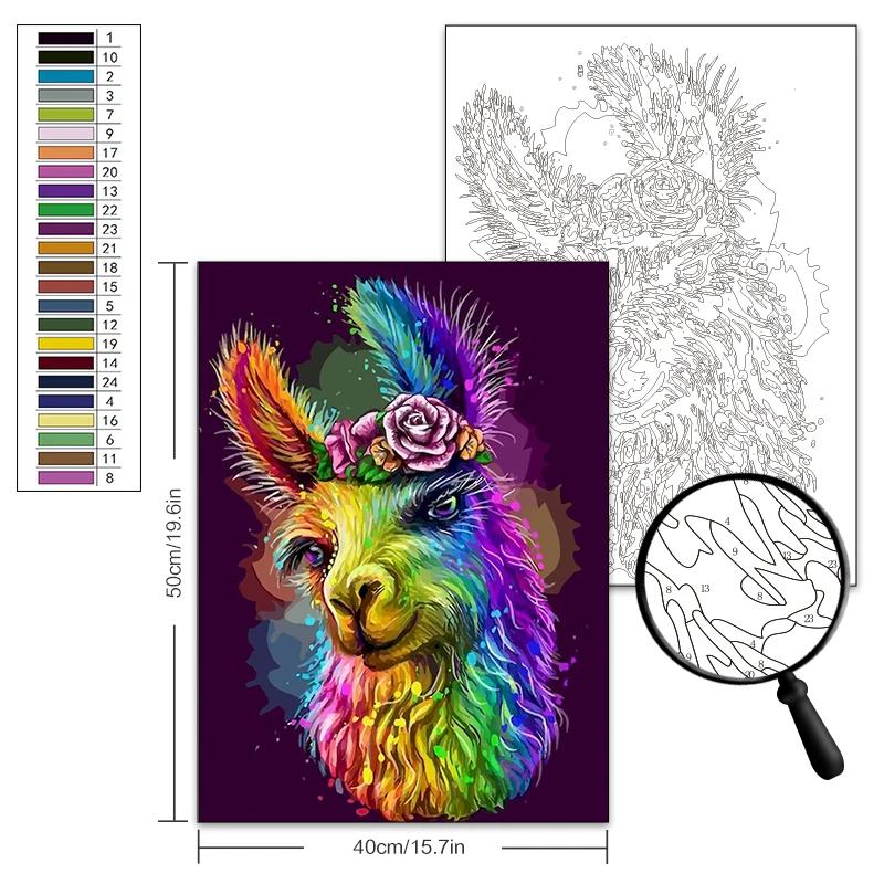 Painting By Numbers Kits Diy Paint By Numbers Animal Kit Oil Painting By Number On Canvas Coloring Picture Handmade Gift For Adult Unique Gift Home Decor