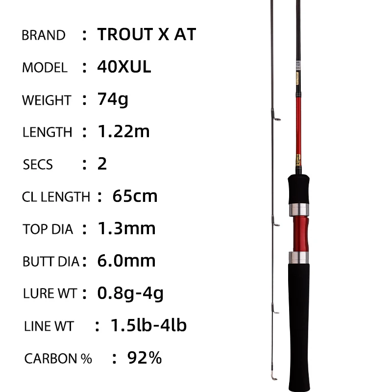 ロッド DAIWA TROUT X 68ML 6'2\