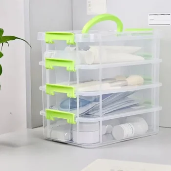 4-Layer Transparent Plastic Storage Box – Partitioned & Portable 3