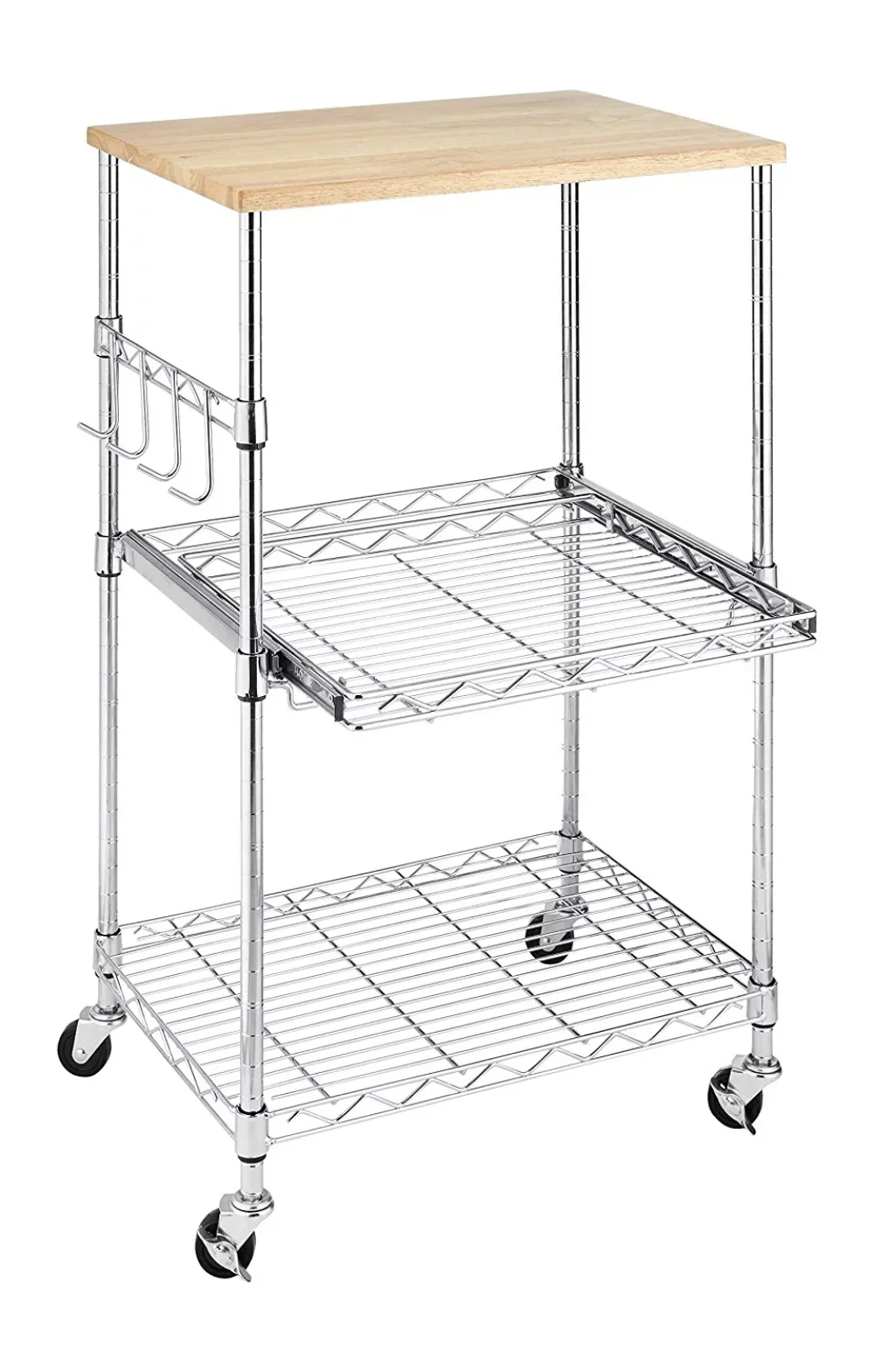 

Whitmor Kitchen Storage Microwave Cart - Wood & Chrome kitchen items