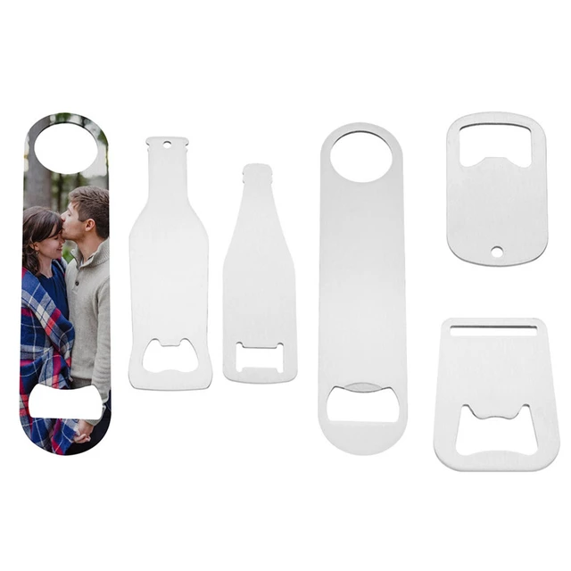 100pcs 9 Style Sublimation Blanks Bottle Opener Stainless Steel