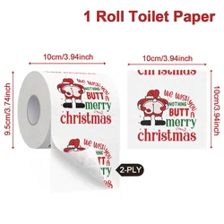 Festive Christmas and New Year Toilet Paper Roll - Holiday Home Decoration Tissue Napkin (1)