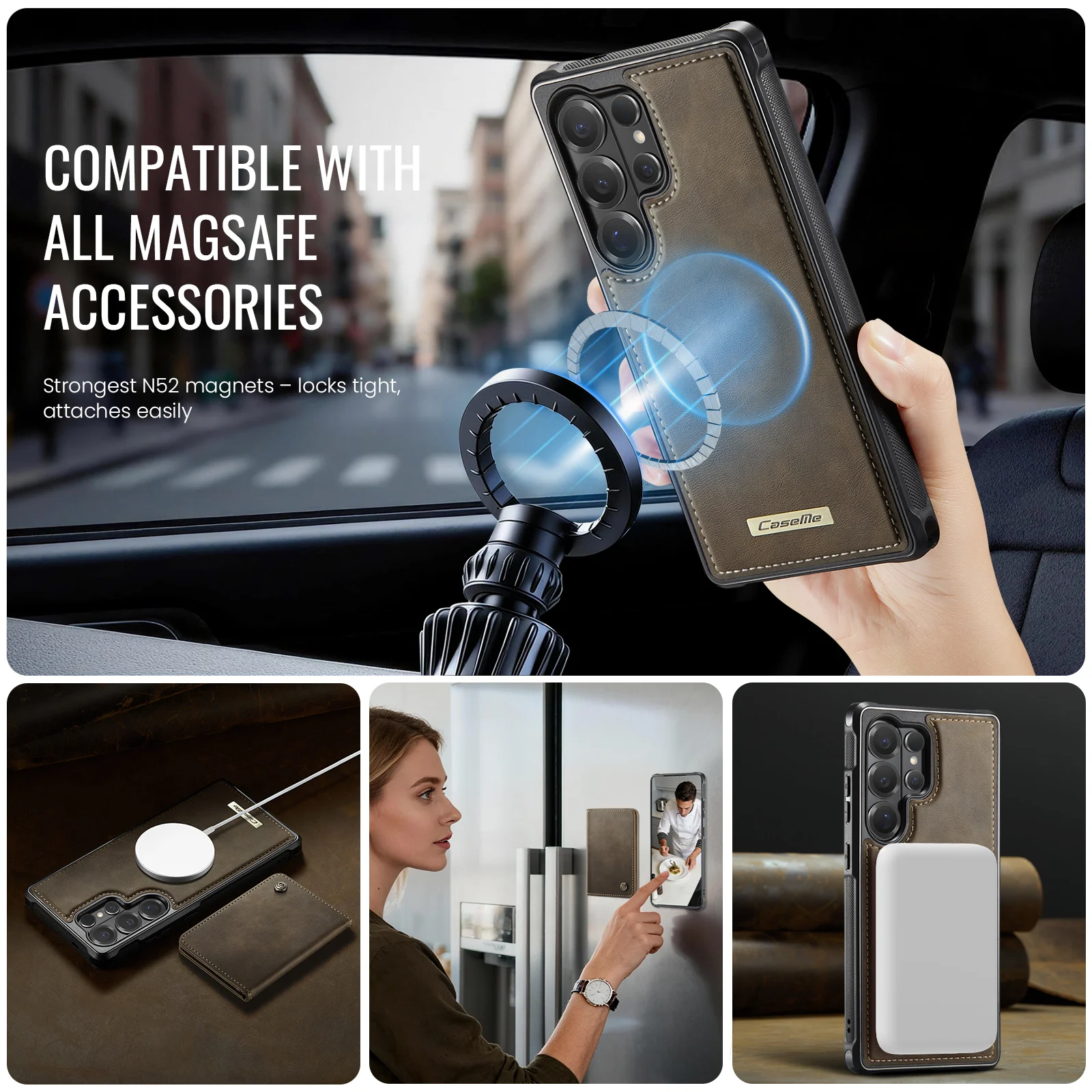 Magsafe Magnetic Leather Wallet Phone Case