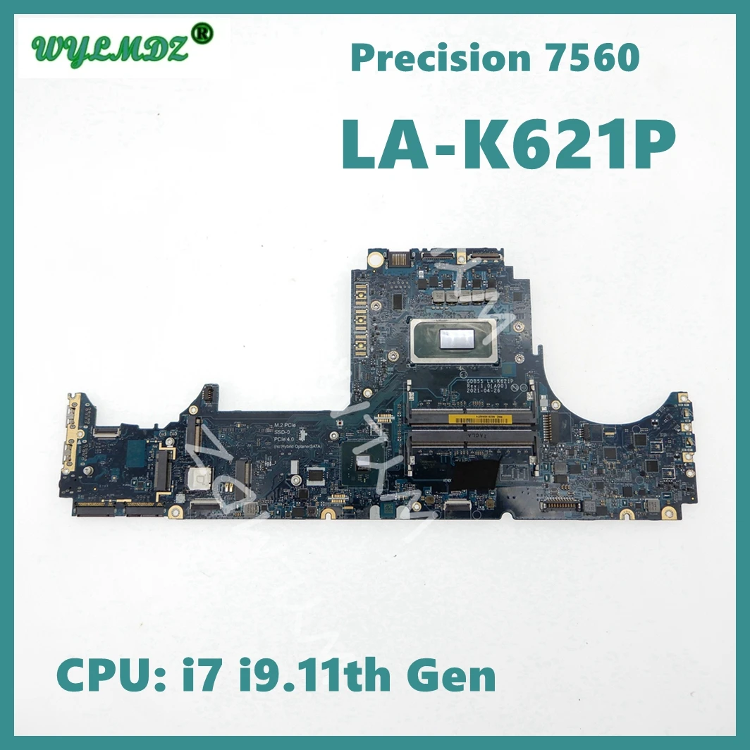 La-K621P Con Scheda Madre Per Notebook Cpu I7 I9-11Th Gen Per Scheda Madre Per Laptop Dell Precision 7560 Ddr4 Testata Al 100% Ok