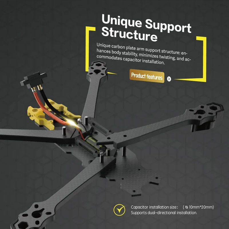 รูปสินค้า ชุดโครง SpeedyBee Mario5 รุ่น DC/XH Advanced สำหรับ O4 PRO Air Unit VTX RC FPV Freestyle Racing Drone Quadcopter DIY