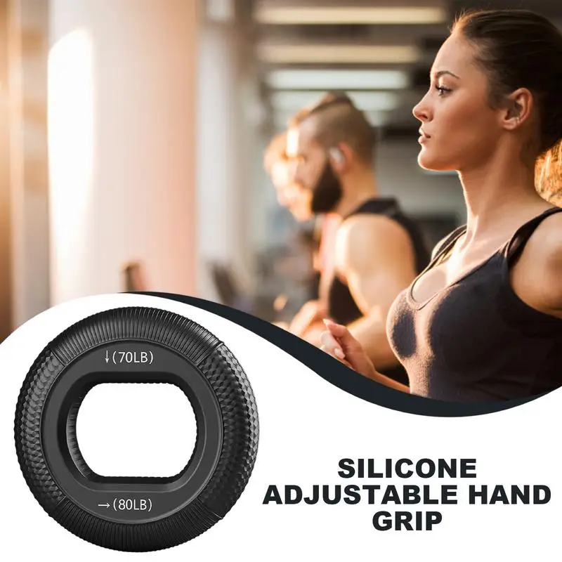 Fitness Hand Gripper Silicone Finger Gripper Ring Hand Muscle Strengthener Ring Wrist Finger Trainer Exercise Carpal Expander Workout Fitness Device