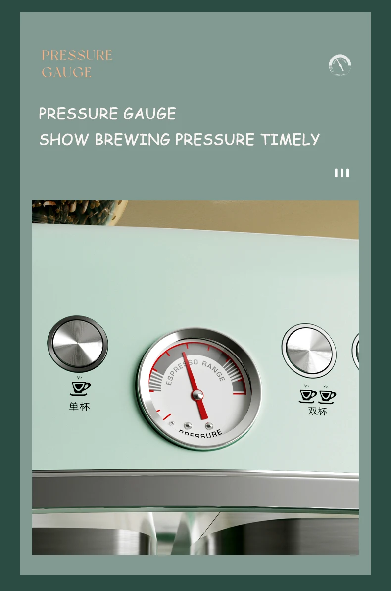 Description Picture 2 of itemEspresso Machine With Grinder, Professional Espresso Maker With Milk Frother Steam Wand, Barista Latte Machine