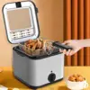2.5L Stainless Steel Deep Fat Fryer Removable Internal Basket Temperature Control Multipurpose Mini Frying Pot For Fried Chicken 3