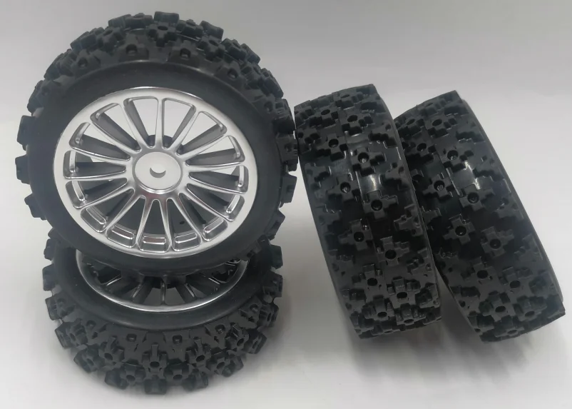 4 шт. RC 1/10 автомобиль на дороге золото спица обода колеса и резиновые шины Hex 12 мм