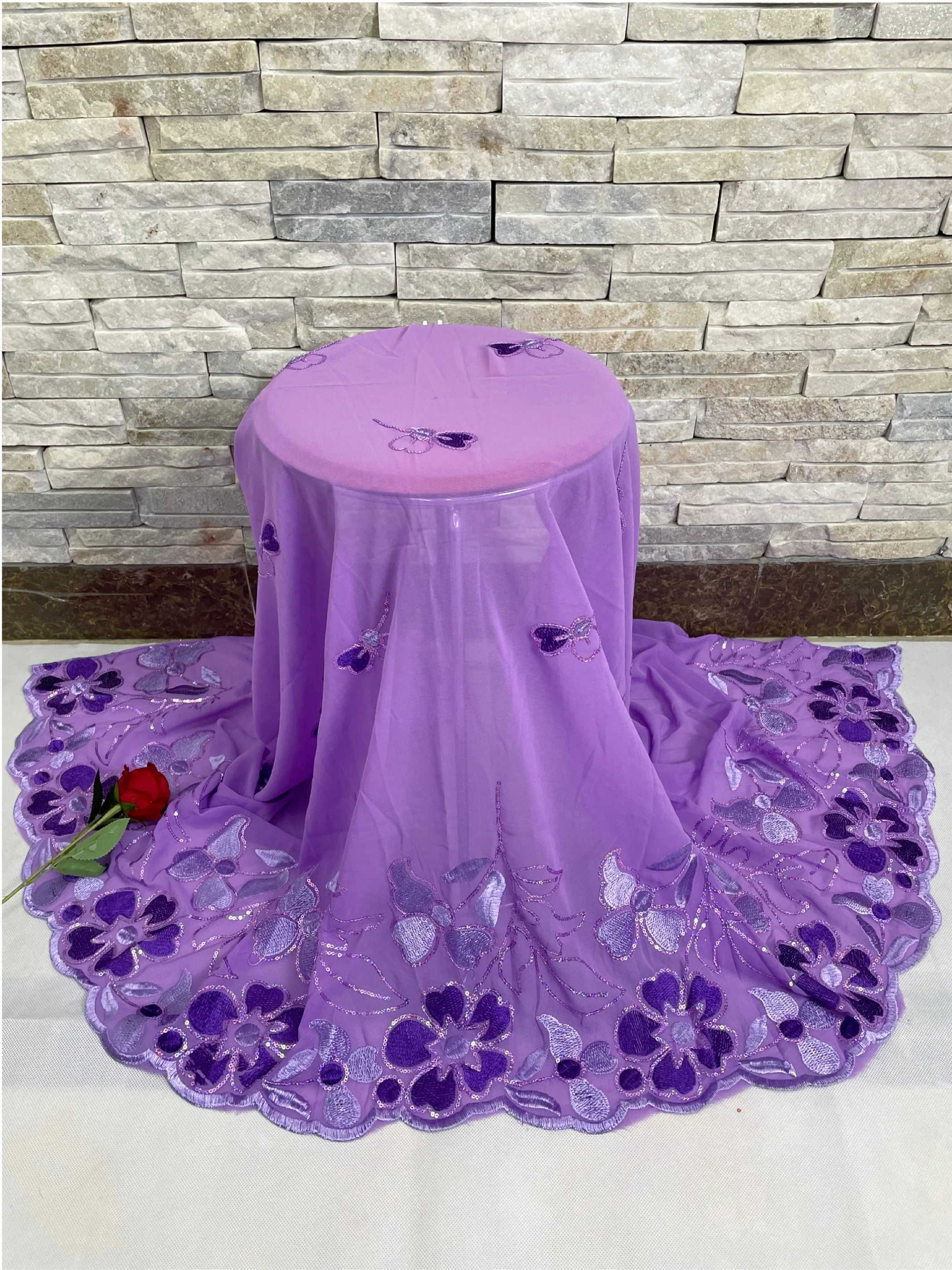 

Новый мусульманский Рамадан, женский головной платок, женский головной платок в Африканском, мусульманском, дубайском стиле, шифоновый шарф с блестками и вышивкой, шаль