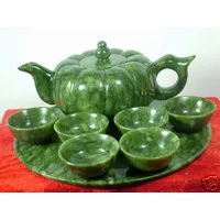 

gourd tea The wine pot dishe Natural jade boutique wine gourd wine set jade ornaments jewelry ornamornaments gifts certificate