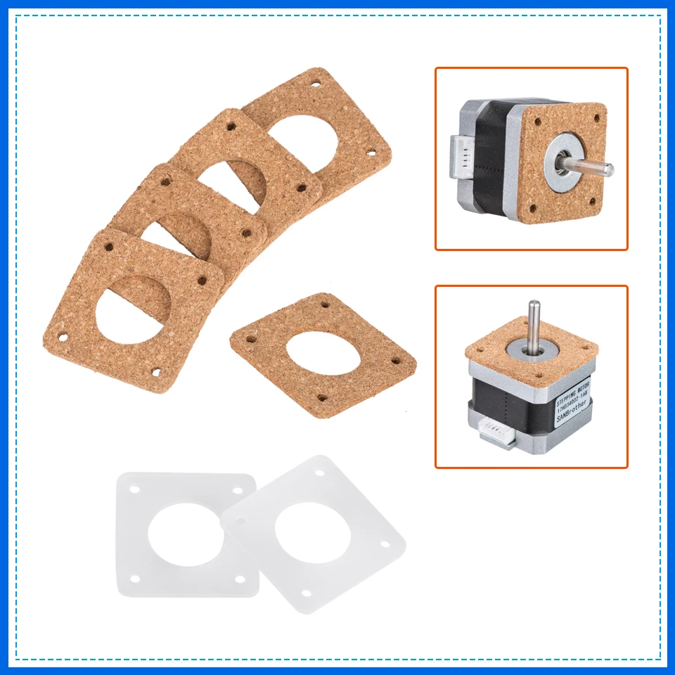 

2/5PCS Nema 17 Stepper Damper Nema17 Stepper Motor Damper Cork Gasket Reprap Isolator 42 Motor Absorber For 3D Printer Motor