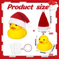 24/36/48 Pcs Christmas Rubber Ducks with Christmas Hats Small Bathtub Yellow Ducks Bath Toys for Baby Shower Holiday Decor Xmas 2