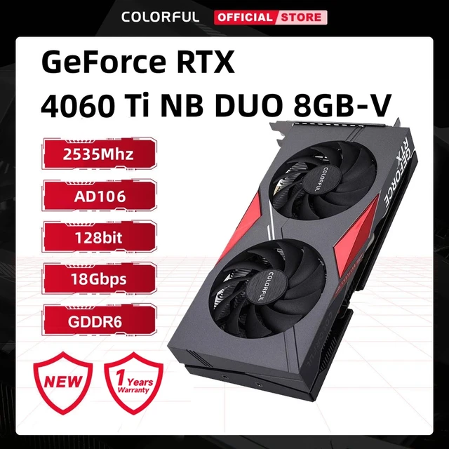 NVIDIA GeForce RTX 4060 Ti 8GB GDDR6 Graphics Card Titanium/Black