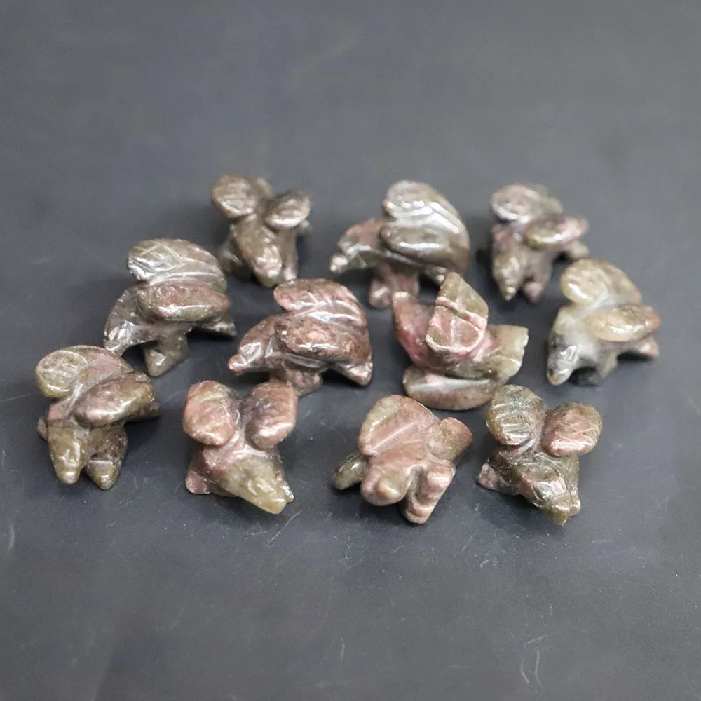Fashion Natural Stone Eagle Statue Gemstone Ornament Animals  Carving Healing Reiki Charms Decoration Home Decor Wholesale 6Pcs