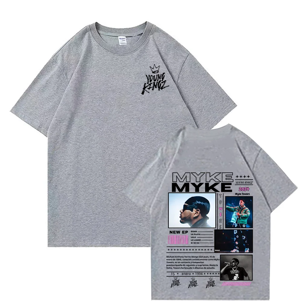 Rapper Myke Towers Graphic Print T-shirts Men Women Fashion Hip Hop Crewneck Tshirt Men's Casual Oversized Short Sleeve T Shirts 5