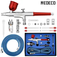 Precision Dual Action Airbrush 6ft Airbrush Hose 0.2/0.3/0.5mm Nozzles Needles for Painting Cake Decorating Model Art Tattoo 1