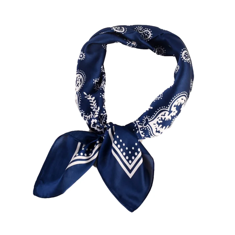 European and American Hot Sale Vintage Paisley Small Cashew Flower 70*70 Satin Square Silk Scarf 3