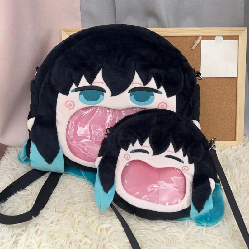 

Demon Slayer Backpack Tokitou Muichirou Plush Shoulder Bag Anime Display Bags Cute Large Capacity Stuffed Crossbody Bag Itbag