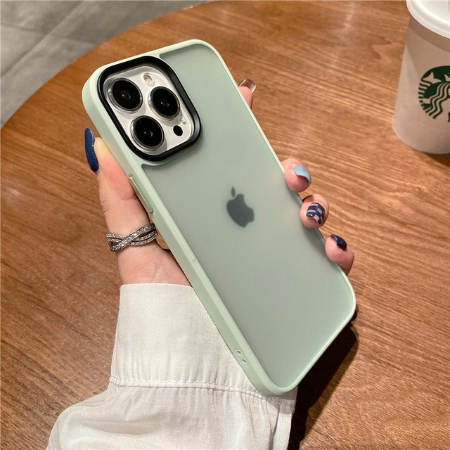 Translucent Matte Soft Phone Case For iPhone 11 12 13 Pro Max Shockproof Armor Bumper Clear Cover For iPhone13 Candy Capa