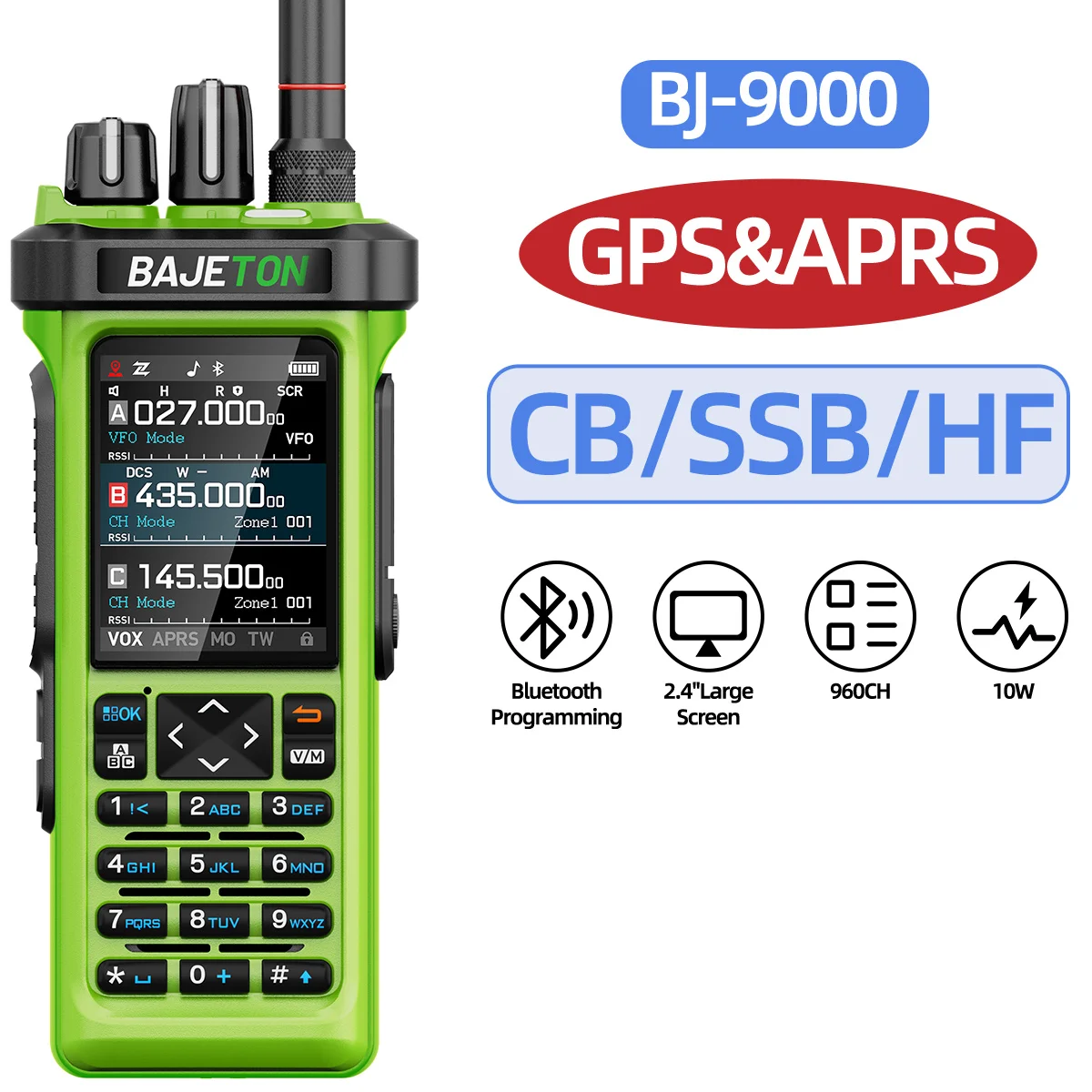 BAJETON BJ-9000トランシーバー AM/FM/CB/LSB/USB/CW受信機 GPS APRS