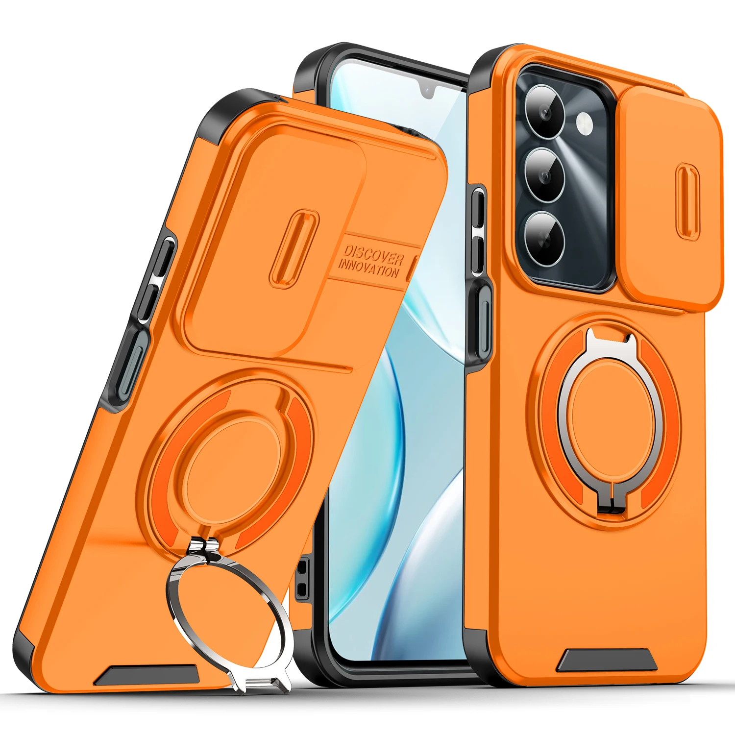 360° Rotating Magnetic Finger Camera Slide Cover Phone Case