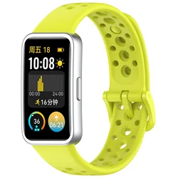 Sport Breathable Silicone Strap - Replacement Bracelet Accessory - Huawei Band 8 (13 New Green)