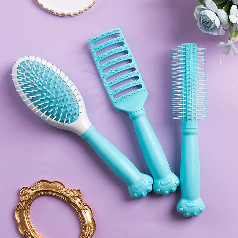 Air Cushion Massage Anti-screw Untangling Hairdressing Hair Brush Cute Cat Claw Activity Gym Styling Makeup Curly Hair Comb