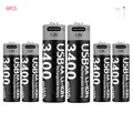 USB AA 3400mWh 6PC