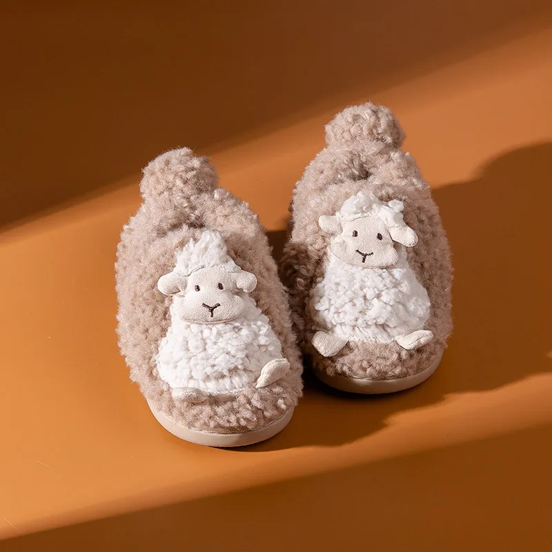 

Baby Boy Cotton Slippers for Kids Girls Home Cute Sheep Shoes Winter Children Cotton Shoes Flat Non-slip Boots Toddler Shoes