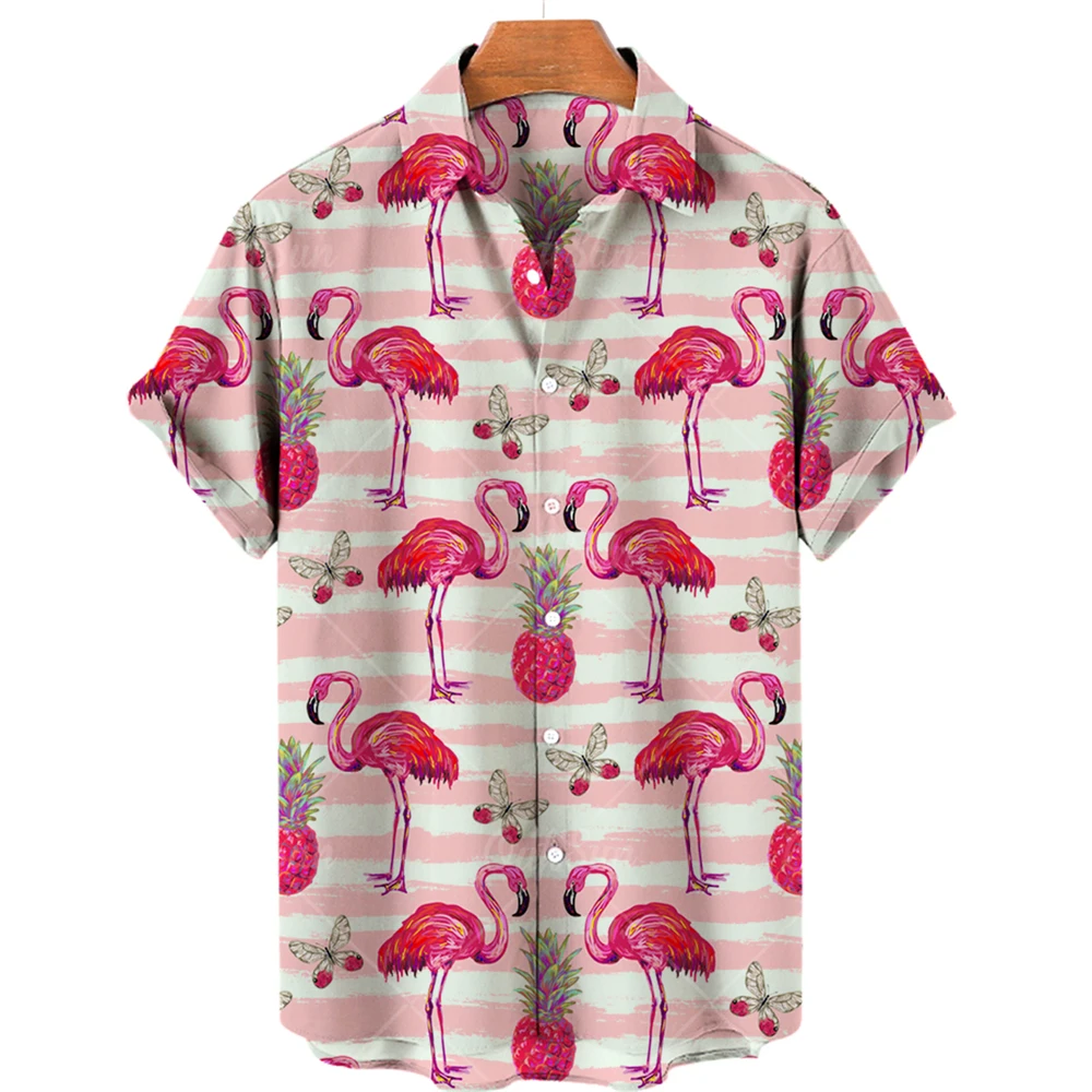Fruit Printed Hawaiian Shirt men's Summer New Short Sleeved Shirt Outdoor Beach Suit 2024 Casual Breathable men's Clothing 4