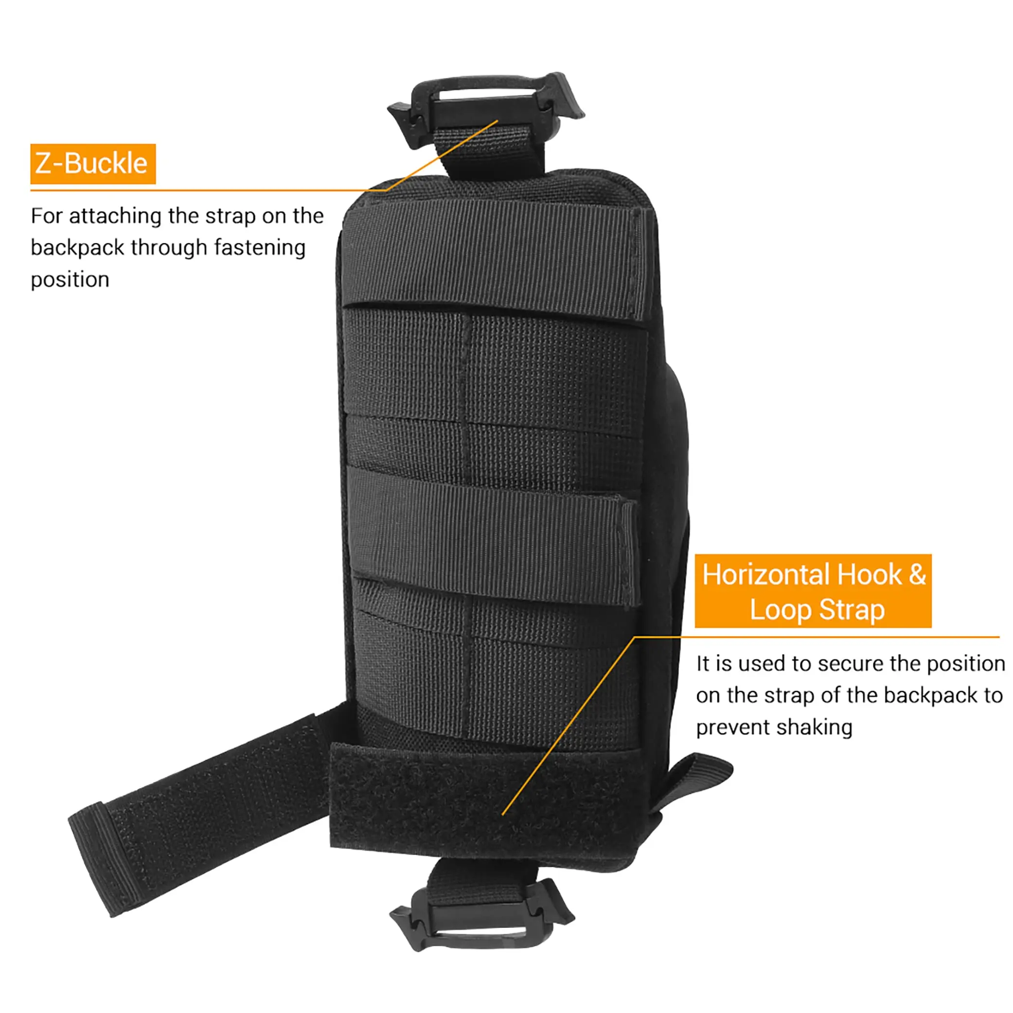 Tactical Nylon Molle Backpack Accessory Pouch for Outdoor Use