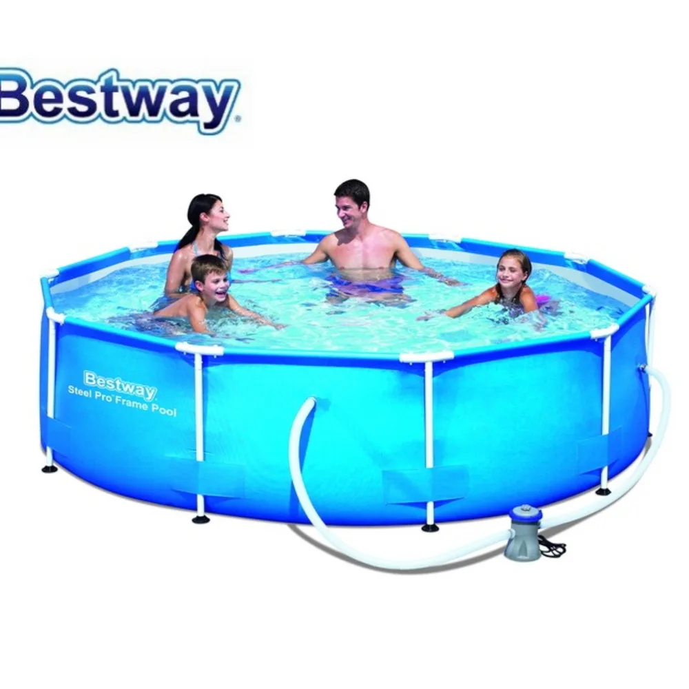 

56408 Bestv Steel Pro 305*76cm Round Frame Swimming Pool for Family/dia 10' Ht 30" Outdoor Round Above Ground Pool