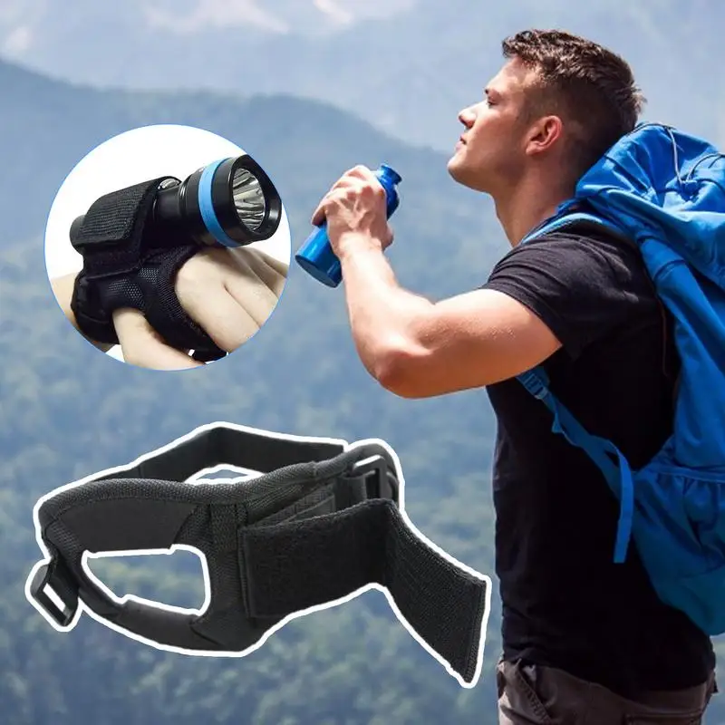 Flashlight Wristband Adjustable Flashlight Holder Wrist Strap Gloves Electric Torch Holder Hand Arm For Outdoor