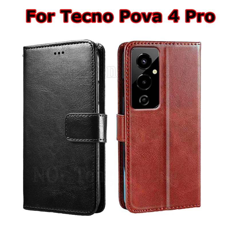 

Business Case For Capa Tecno Pova 4 Pro чехол Wallet Leather Phone Funda Cover For Estuche De Celular Tecno Pova4 Pro 6.66" Etui