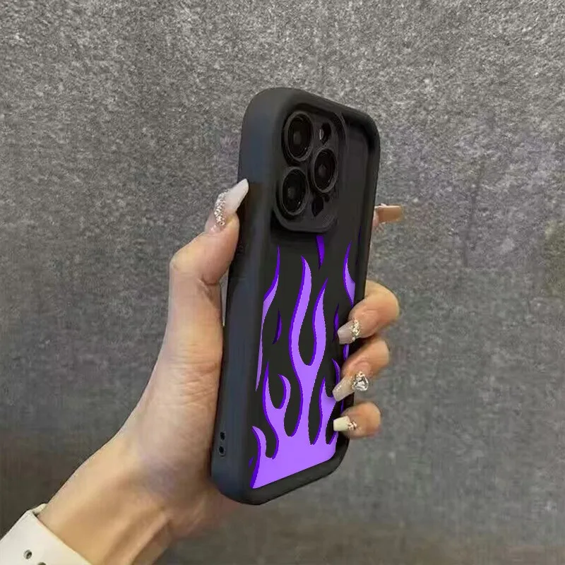 Personalized Purple Flame Pattern Phone Case Cover