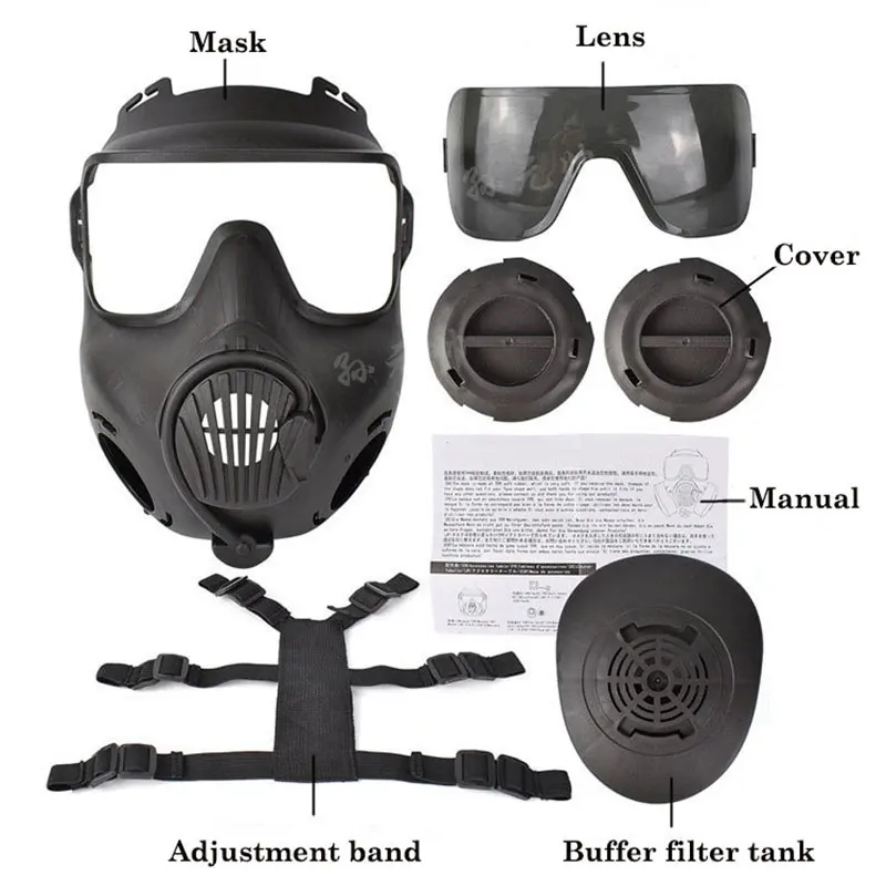 Masque de protection à gaz complet pour airsoft, airsoft, tir, chasse,  équitation, cosplay, jeu CS - AliExpress