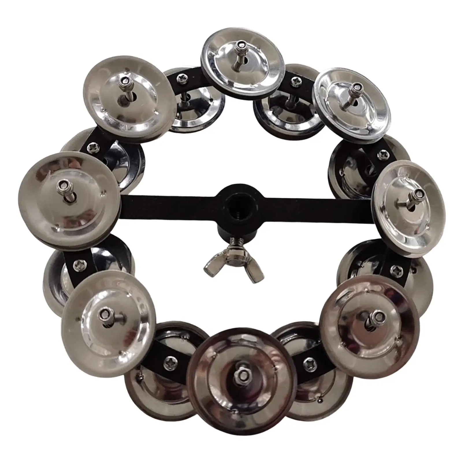 Hi Hat Tambourine Instrument Percussion with Double Row for Parties Bar