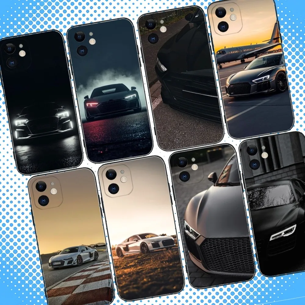 Luxury Car-Inspired Soft Silicone Black Phone Case